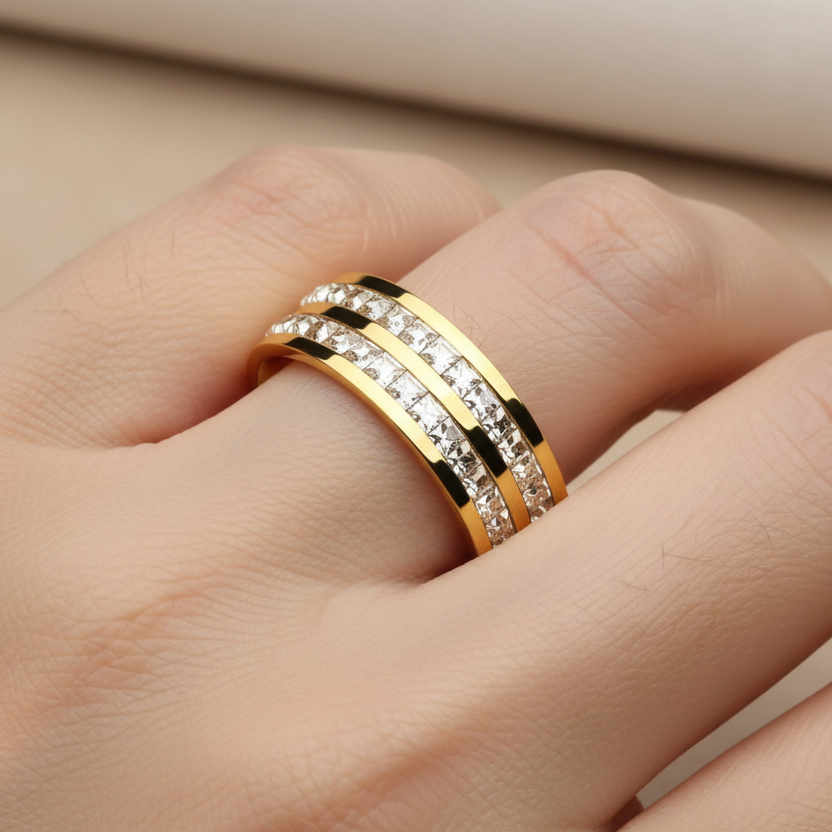 Layla Double Row Eternity Ring - Gold