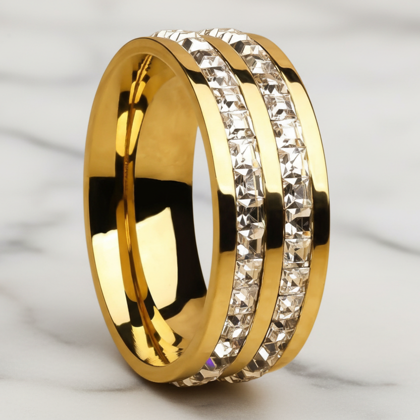 Layla Double Row Eternity Ring - Gold