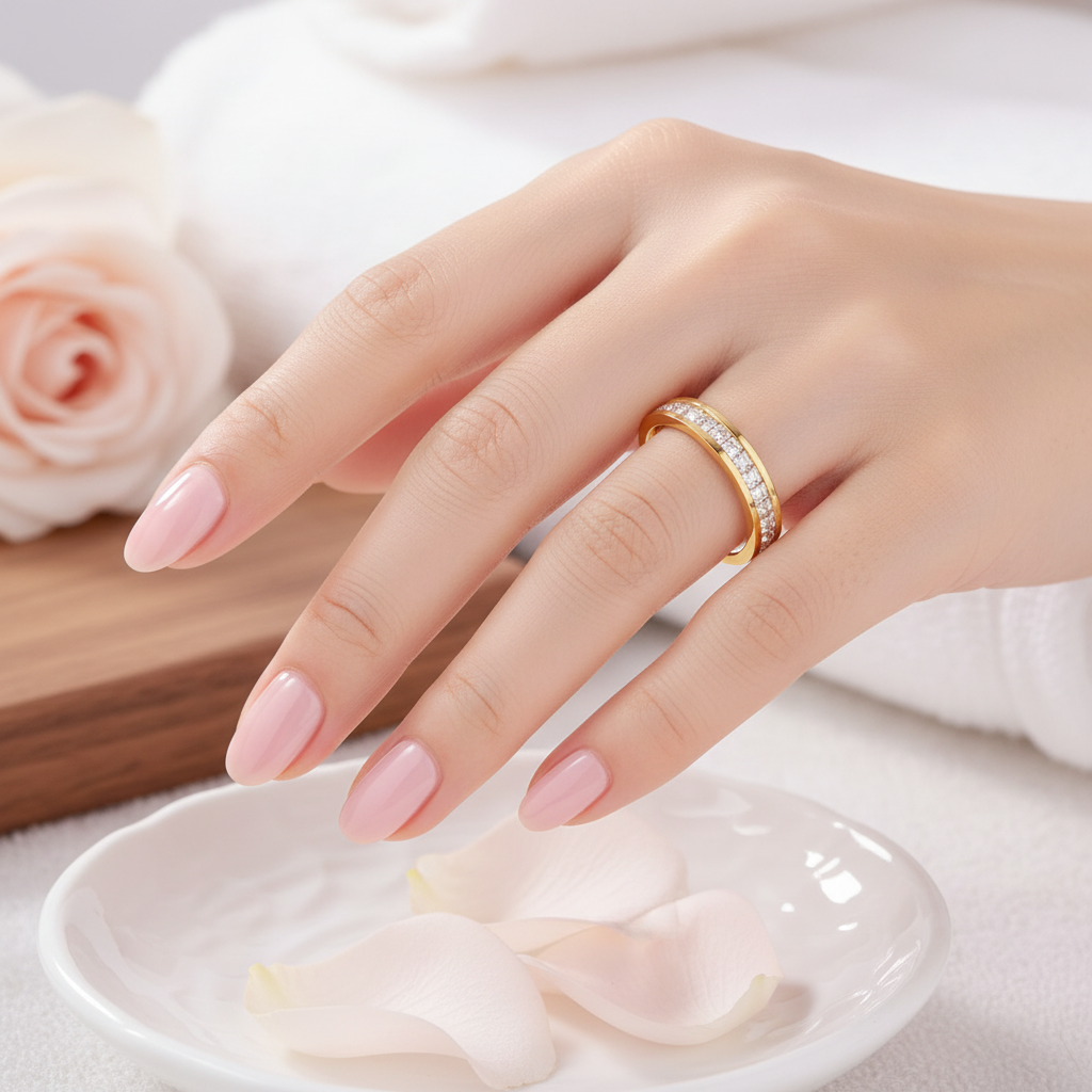 Layla Princess Cut Eternity Band - Gold