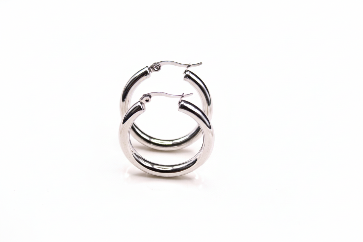 Talia 30MM Silver Hoop - Diyaana
