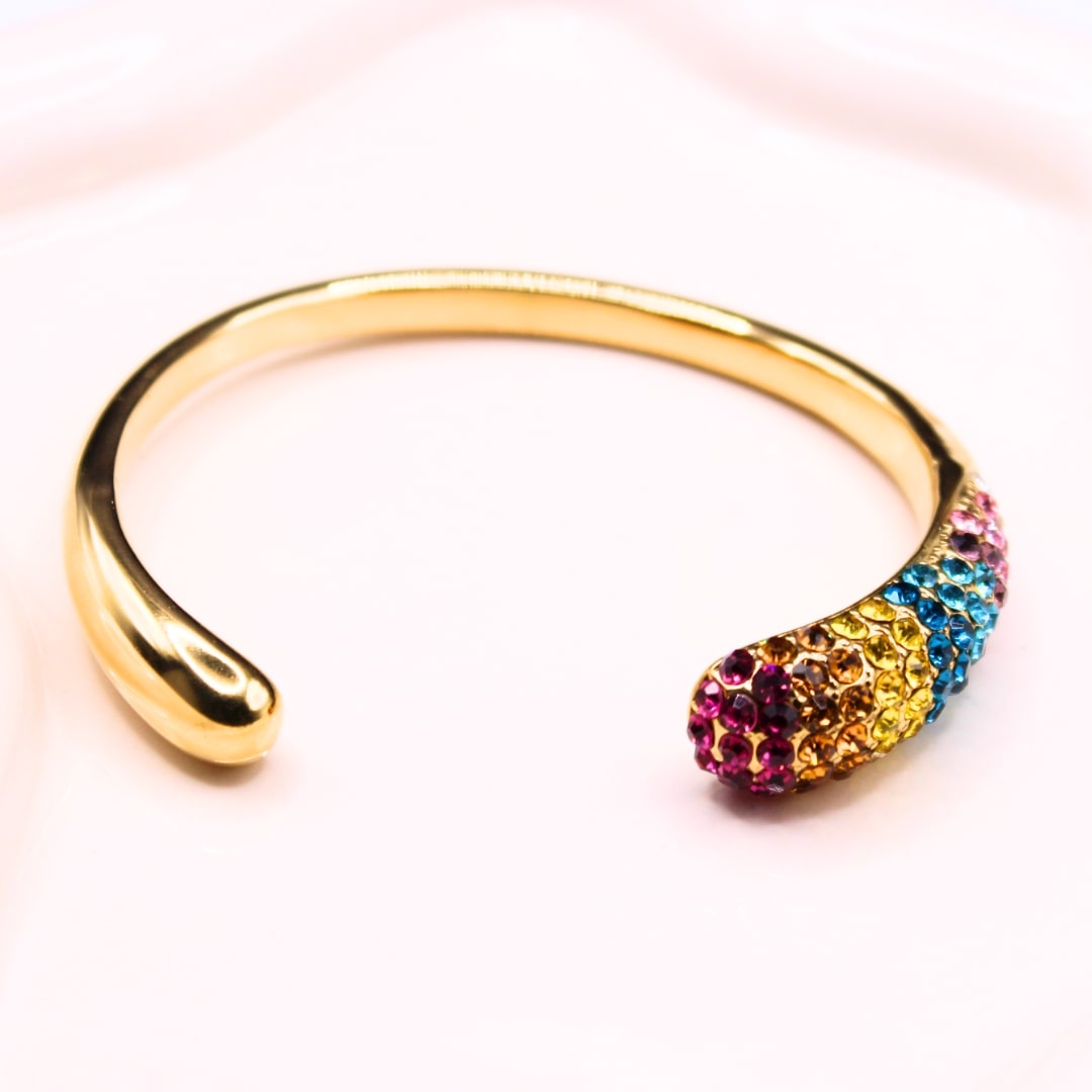 Talia Zircon Dome Bangle - Diyaana