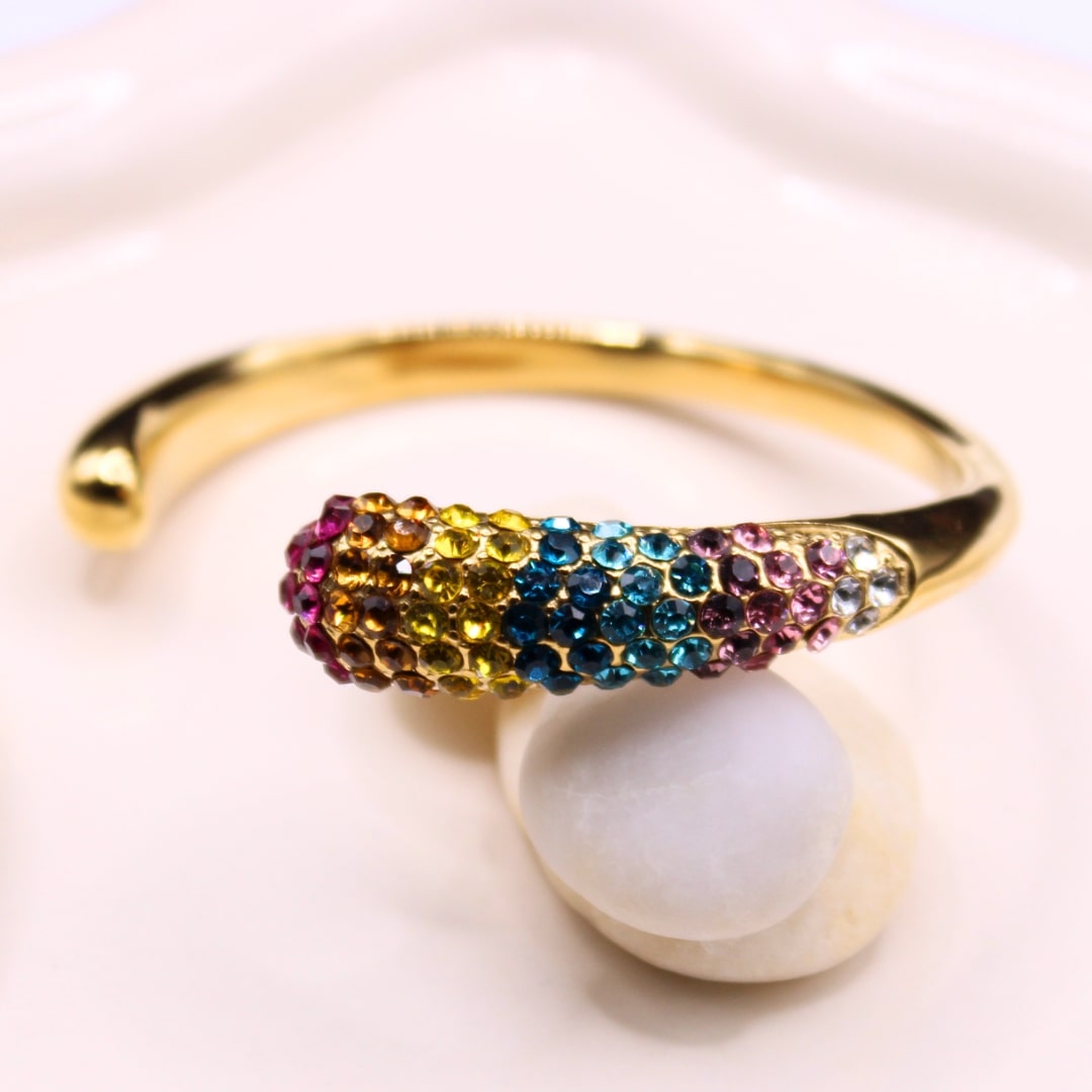 Talia Zircon Dome Bangle - Diyaana