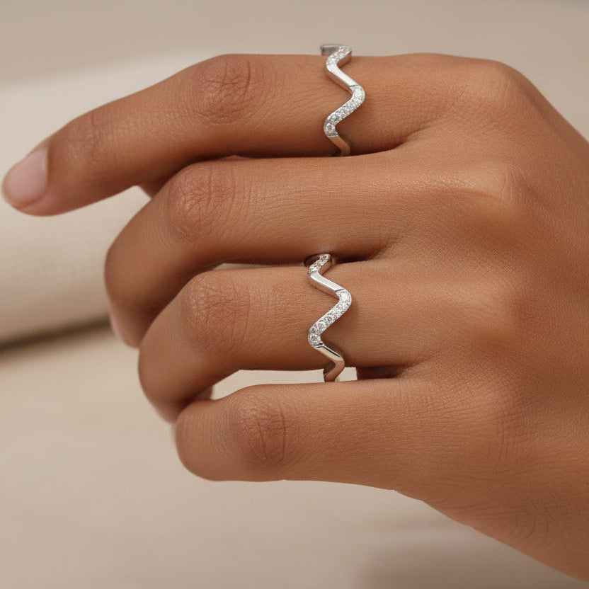 Layla Crest Wave Ring - Silver