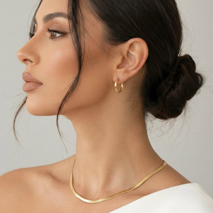 Talia Flat Snake Chain Gold - Diyaana