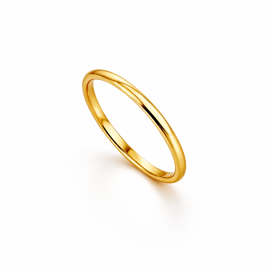 Gold ring on a white background