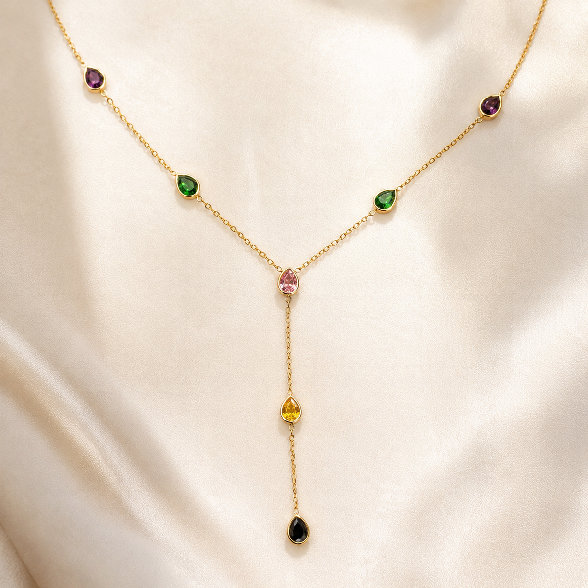 Layla Multicolor Lariat - Diyaana