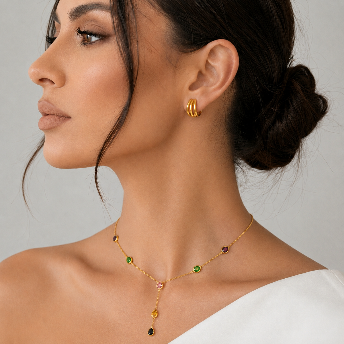 Layla Multicolor Lariat - Diyaana