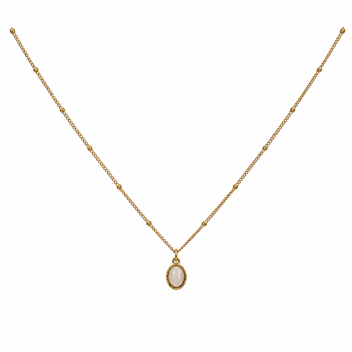 Layla Oval Cabochon Necklace - Diyaana