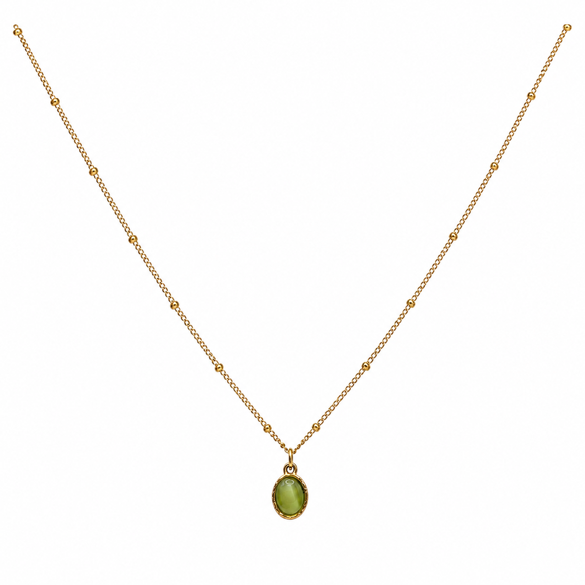 Layla Oval Cabochon Necklace - Diyaana