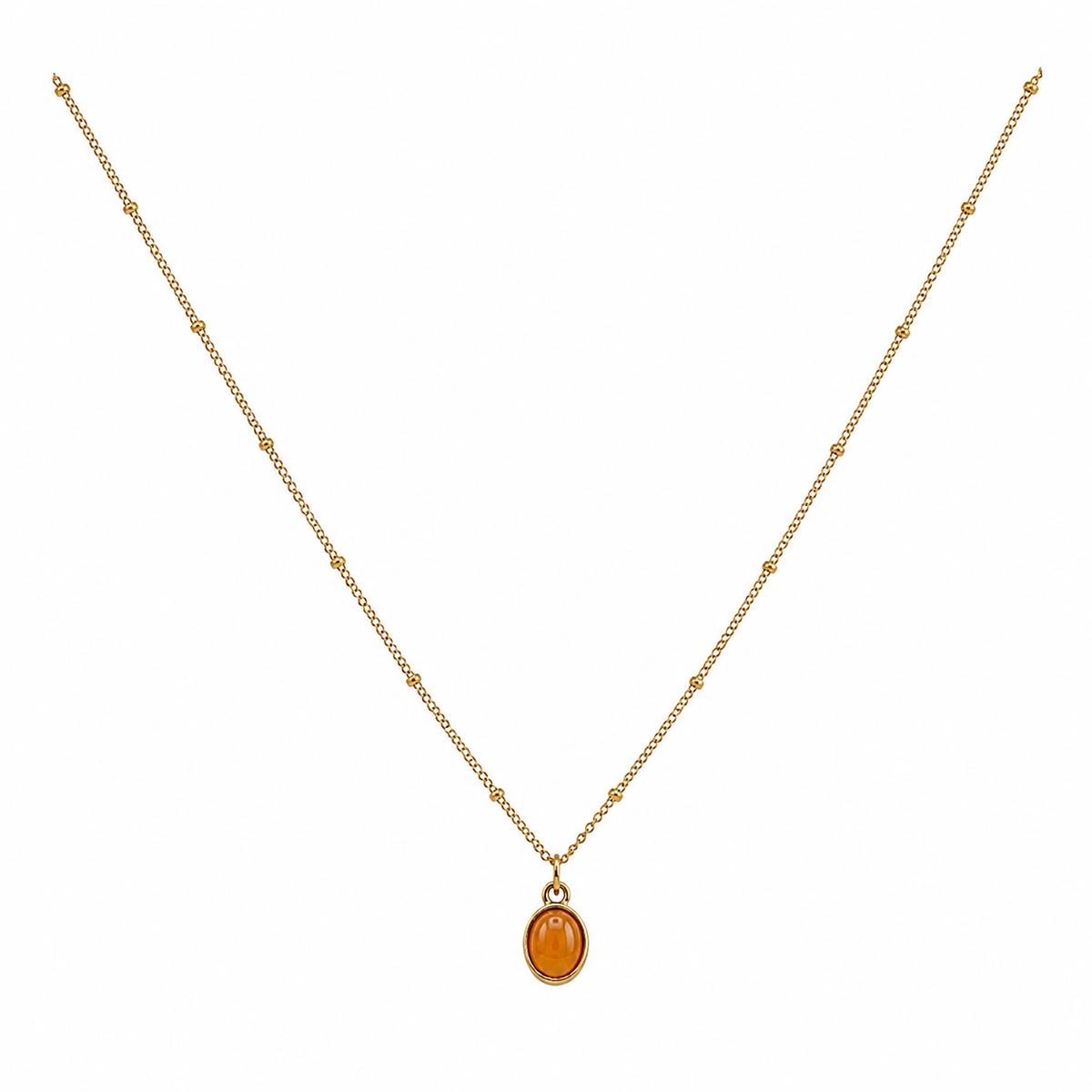 Layla Oval Cabochon Necklace - Diyaana