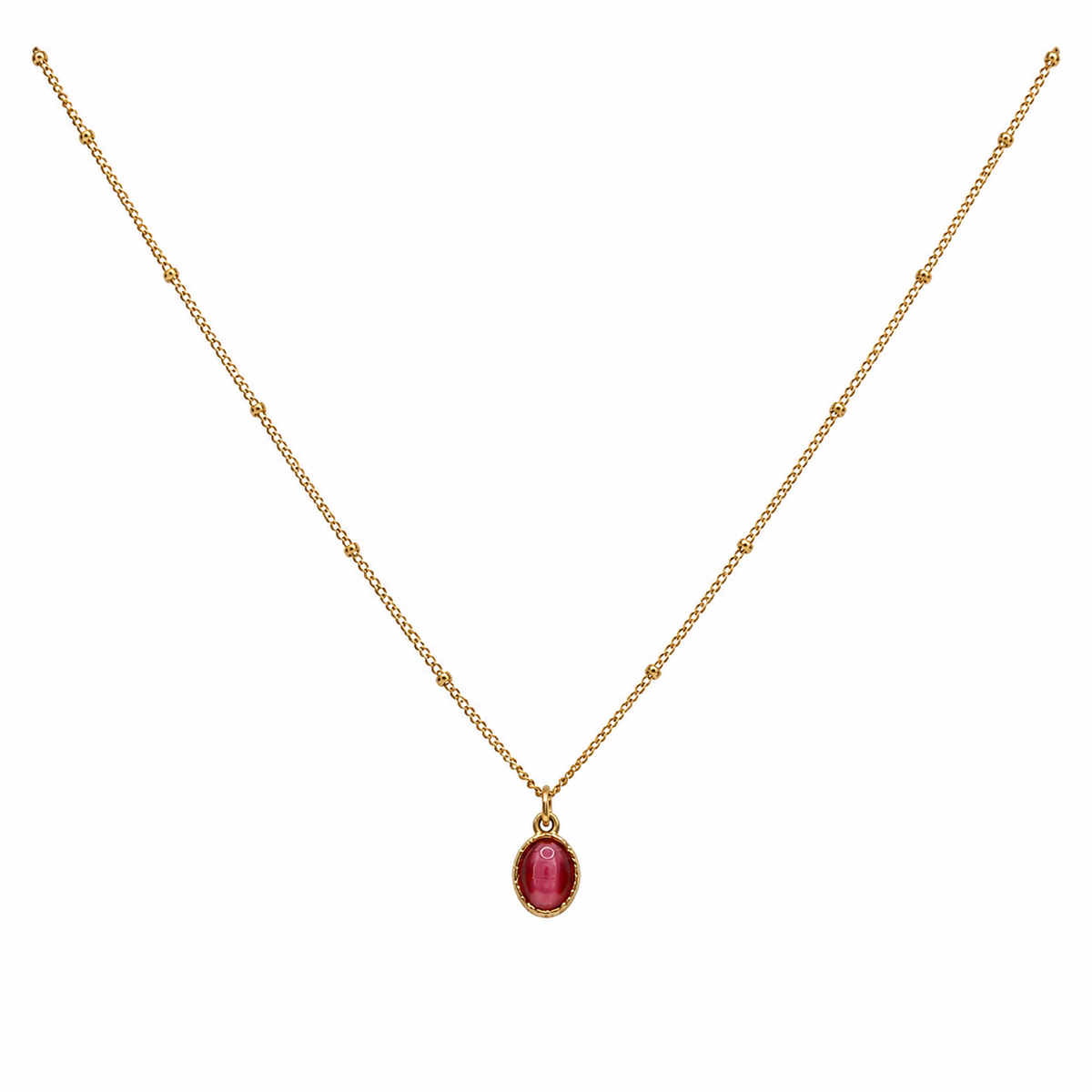 Layla Oval Cabochon Necklace - Diyaana