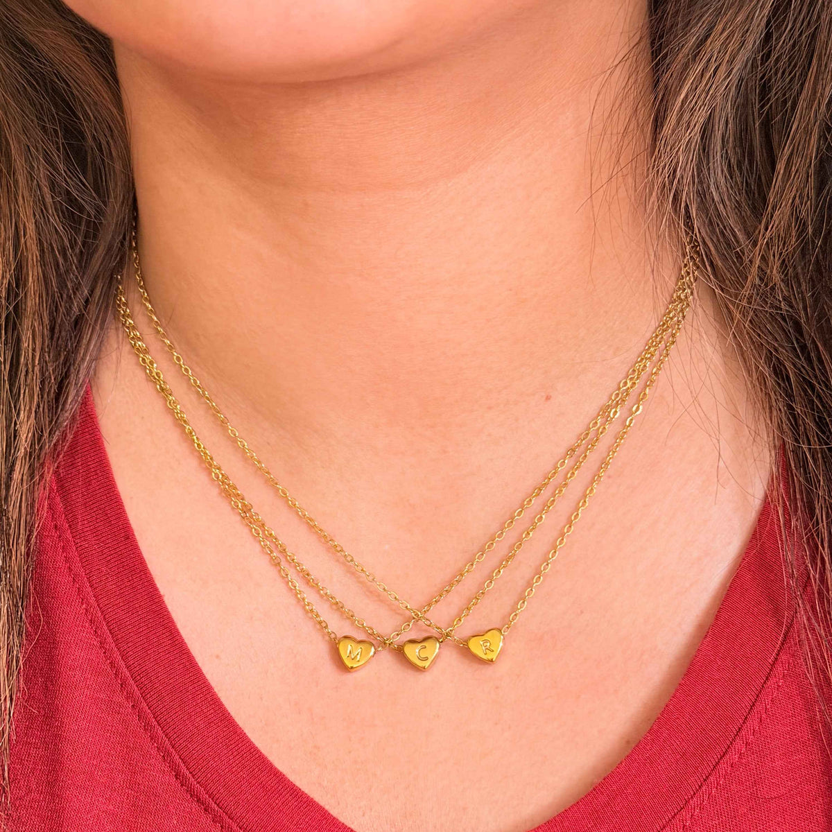 Layla Heart Initial Necklace - Diyaana