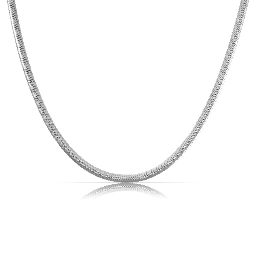 Talia Flat Snake Chain Silver - Diyaana