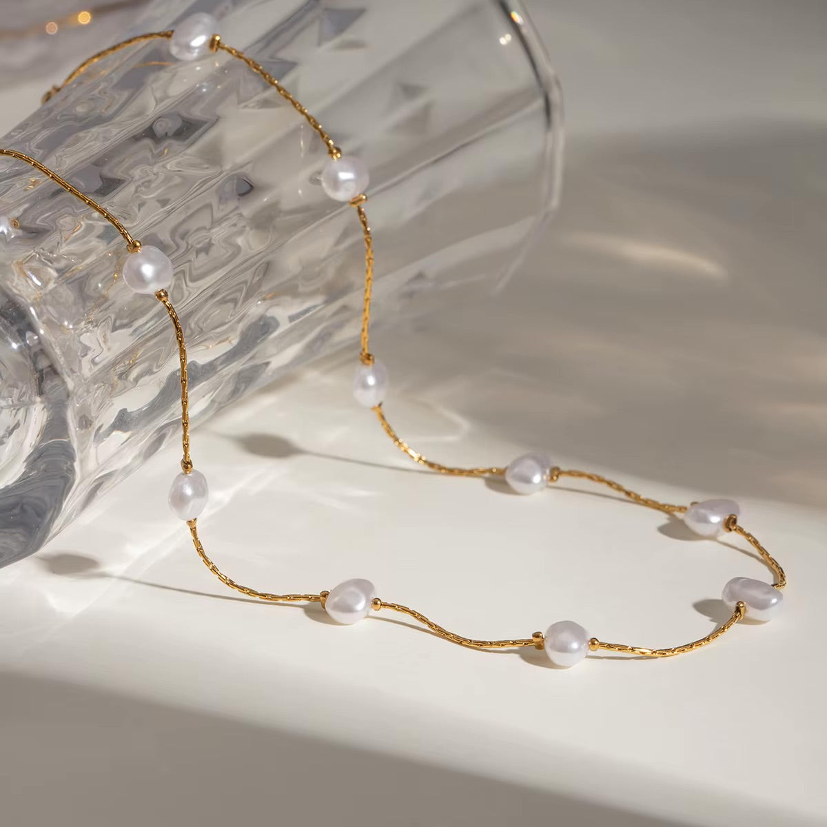 Talia Petite Pearl Necklace & Bracelet - Diyaana