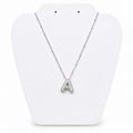 Layla Paved Initial Necklace Silver - Diyaana